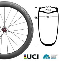 35% Off 65mm 1440g 30.8mm Wide Tubeless Able Carbon Wheel Set & Free Shipping Worldwide